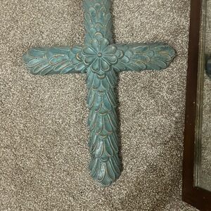 Decorative Teal Wall Cross
